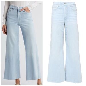 Frame Le Palazzo Raw Hem Ankle Wide Leg Jeans Clarity Light Wash Size 23